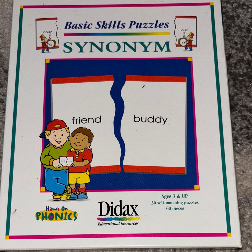 Synonym Learning Puzzle Set - Blue and Red